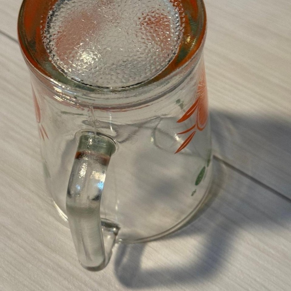 Vintage Juice Pitcher Orange Citrus Print Glass Retro Kitchen Decor Grannycore - Picture 5 of 5